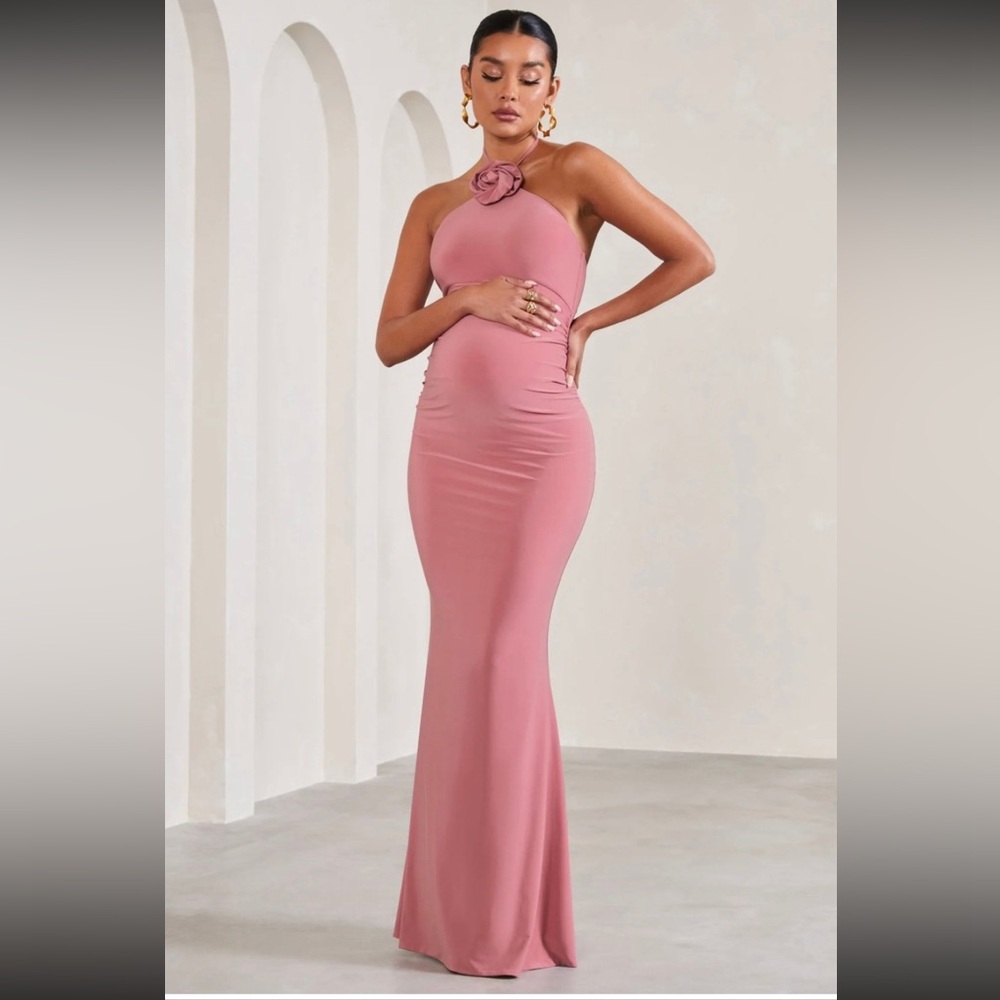 Elegant Pink Strapless Dress
